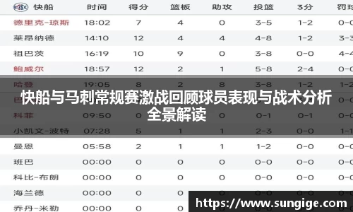 快船与马刺常规赛激战回顾球员表现与战术分析全景解读